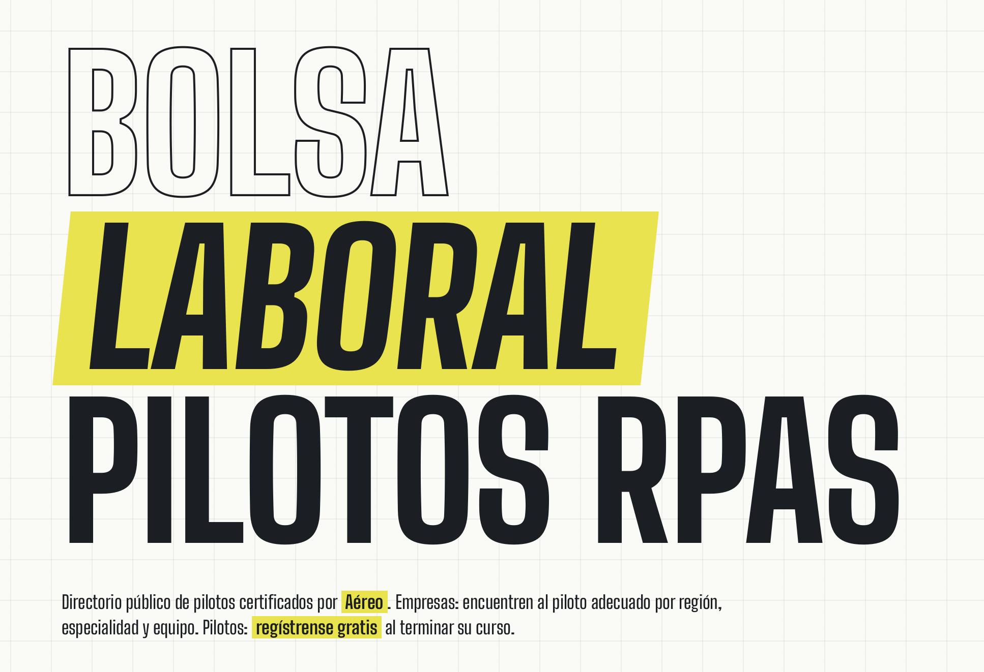 Bolsa laboral de pilotos de drones RPAS de AÉREO