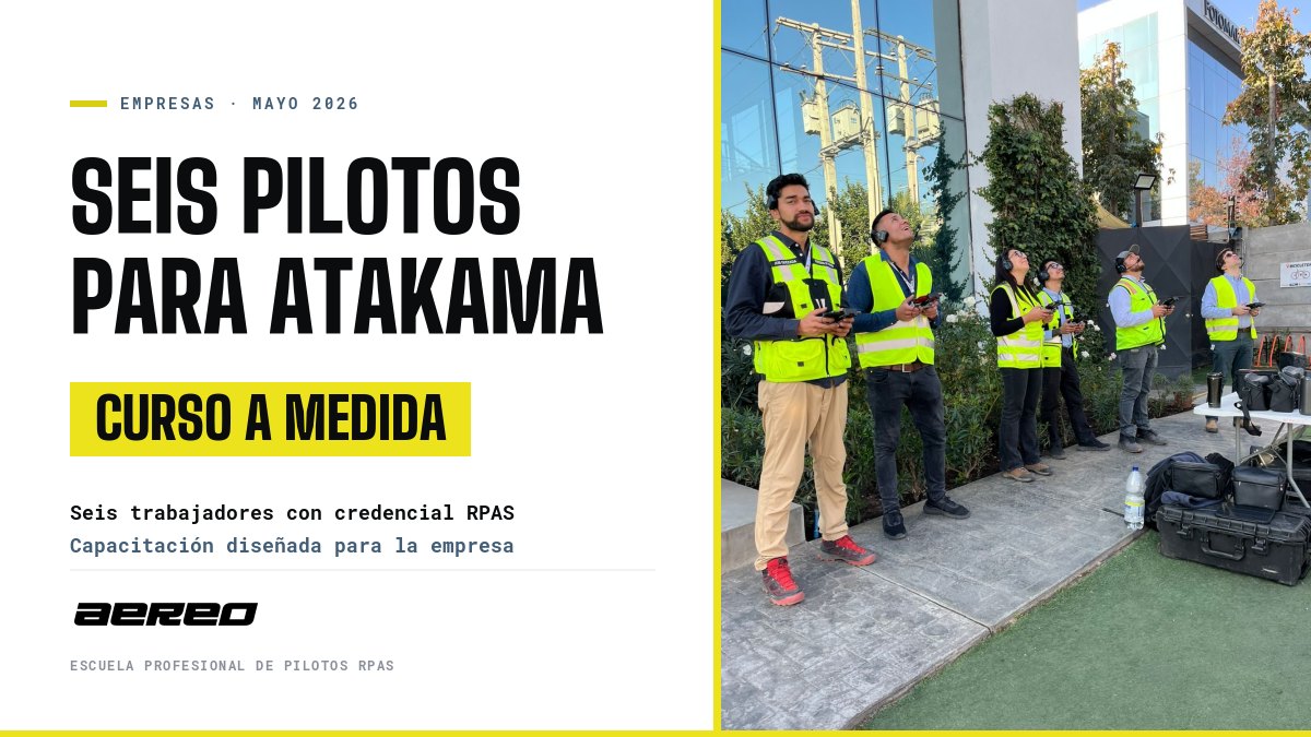 Equipo de seis trabajadores de Atakama Roofing en la capacitación de drones