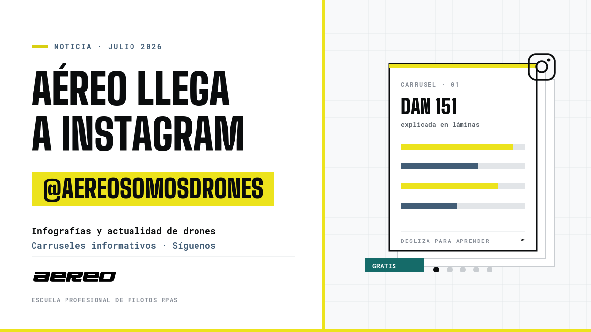 AÉREO llega a Instagram: carruseles de infografías sobre drones en @aereosomosdrones