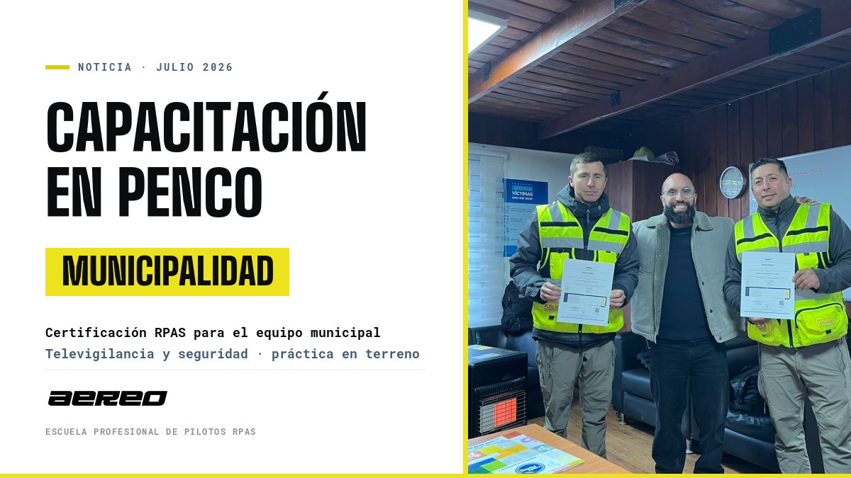 Clase teórica online del curso RPAS de AÉREO para la Municipalidad de Penco
