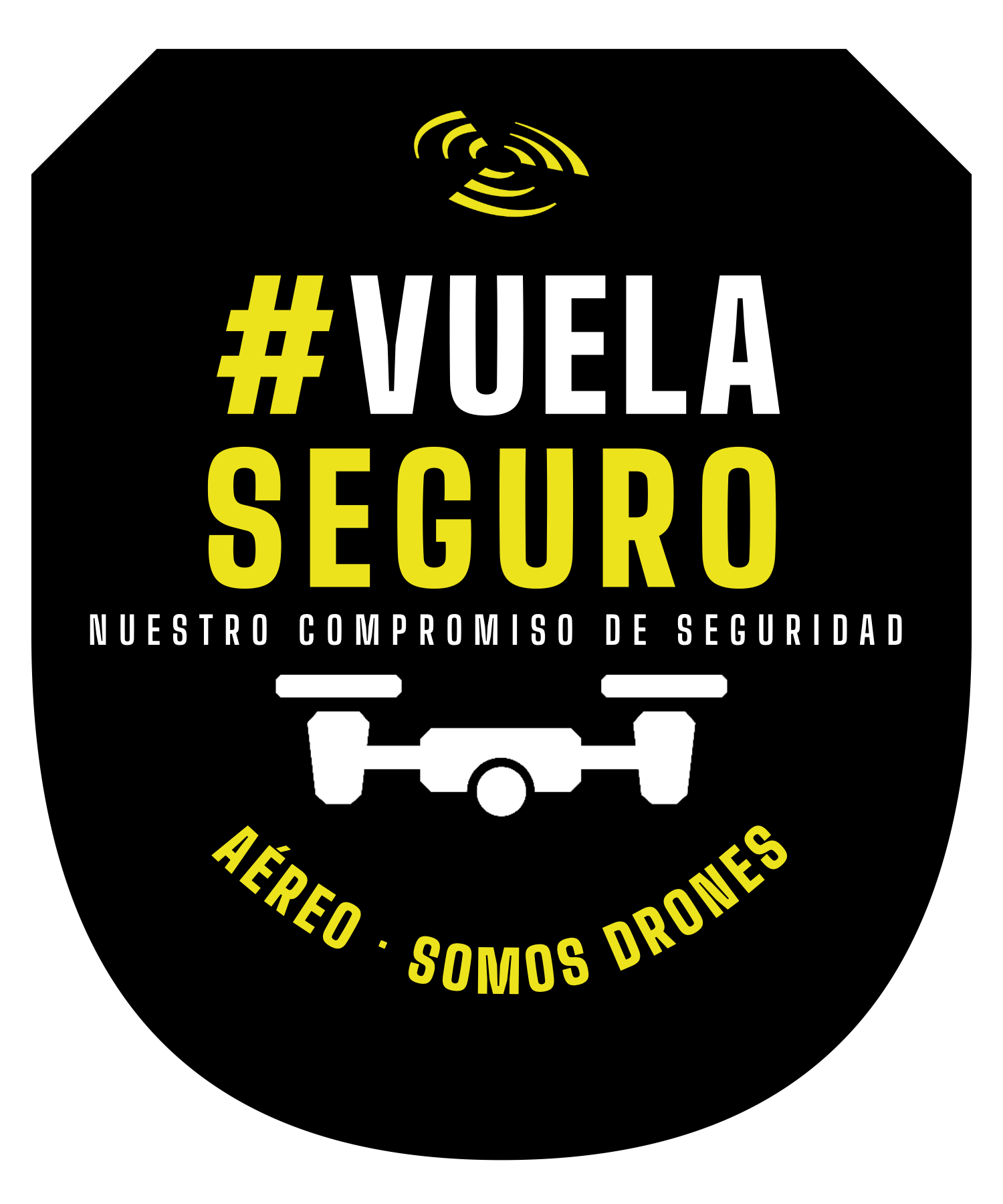 Sello #VuelaSeguro · Nuestro compromiso de seguridad · AÉREO Somos Drones